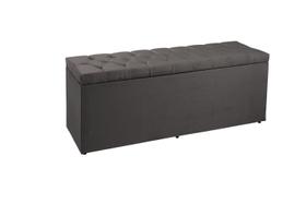 Recamier Baú Calçadeira 140cm Madrid Suede Cinza Canon Moveis