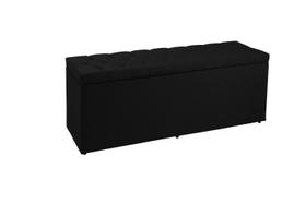 Recamier Baú Cama King 195cm Madrid Suede Preto Canon Moveis