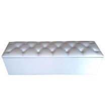 Recamier Baú Capitonê Branco King 180 X 37 X 50