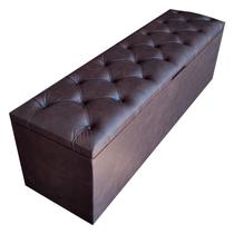 Recamier Baú Capitonê Marrom Casal 140 X 37 X 50