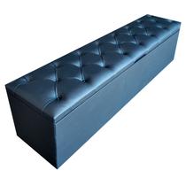 Recamier Baú Capitonê Preto Queen 160 X 37 X 50
