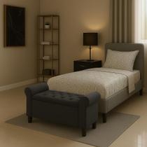 Recamier Baú Divã Paris 90cm P/ Cama Solteiro - LV MÓVEIS Recamier Baú Divã Paris 90cm P/ Cama Solteiro - LV MÓVEIS