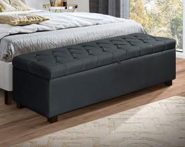 Recamier Baú Divã Sara 195cm P/ Cama King Sapateira Pés de Madeira - DECCOR MÓVEIS'