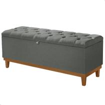 Recamier Baú Dubai Linho Cinza Escuro Casal 1,30m Estofado Base Madeira Recamier Baú Dubai Linho Cinza Escuro Casal 1,30m Estofado Base Madeira