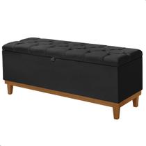 Recamier Baú Dubai Veludo Preto Casal 1,30m Estofado Base Madeira Recamier Baú Dubai Veludo Preto Casal 1,30m Estofado Base Madeira