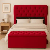 Recamier Bau Estofado Casal Queen Padrão Anita 160 cm Veludo
