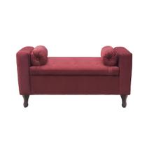 Recamier Baú Félix 120cm Suede Bordo - Bandiera Decor