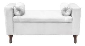 Recamier Baú Félix 120cm Suede Branco