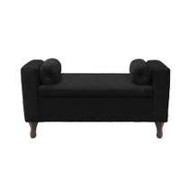 Recamier Baú Félix 120cm Suede Preto - Bandiera Decor