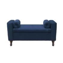 Recamier Baú Félix 140cm Suede Azul Royal