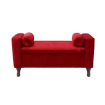 Recamier Baú Félix 140cm Suede Vermelho