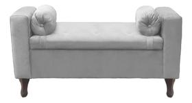 Recamier Baú Félix 160cm Suede Cinza