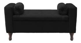 Recamier Baú Félix 160cm Suede Preto Recamier Baú Félix 160cm Suede Preto