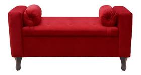 Recamier Baú Félix 160cm Suede Vermelho Recamier Baú Félix 160cm Suede Vermelho