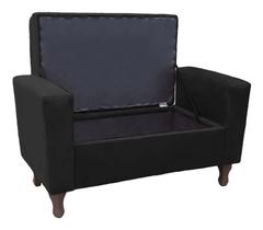 Recamier Baú Félix 180cm material sintético Preto Recamier Baú Félix 180cm material sintético Preto