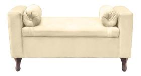 Recamier Baú Félix 180cm Suede Bege