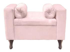 Recamier Baú Félix 80cm Veludo Rose