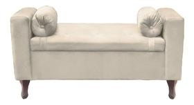 Recamier Baú Félix 90cm Suede Bege