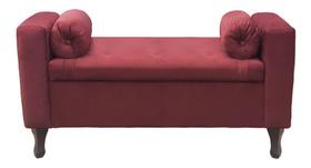 Recamier Baú Félix 90cm Suede Vinho