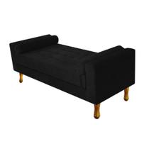 Recamier Baú Félix King Size 195cm Suede Preto - Doce Sonho Móveis Recamier Baú Félix King Size 195cm Suede Preto - Doce Sonho Móveis