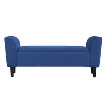 Recamier Bau França 1,20m Suede Azul Marinho - Clique Decor