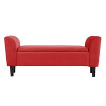 Recamier Bau França 1,20m Suede Vermelho - Clique Decor