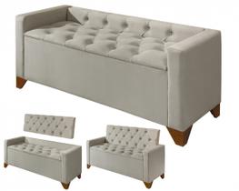 Recamier Baú Luxo Banco Divã Sofá Califórnia 1,30m Moderno Sapateira Para Sala E Quarto