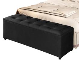 Recamier Baú Luxo Milão 130 cm Banco Puff Decoração Closet Quarto Sala Nicho Caixa Organizador Moderno Calçadeira Roupas Retangular Elegante