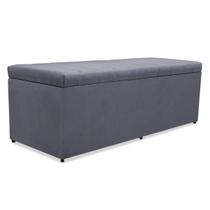Recamier baú mavi 100cm tecido suede cinza Recamier baú mavi 100cm tecido suede cinza