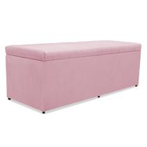 Recamier baú mavi 100cm tecido suede rosa Recamier baú mavi 100cm tecido suede rosa