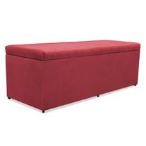 Recamier baú mavi 100cm tecido suede vermelho Recamier baú mavi 100cm tecido suede vermelho