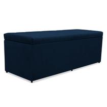 Recamier baú mavi 140cm tecido suede azul marinho