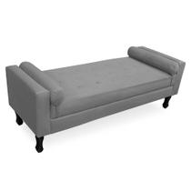 Recamier Baú Namoradeira 100cm Felix Suede Cinza - Montanaris Decor