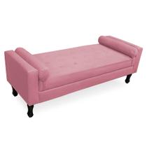 Recamier Baú Namoradeira 160cm Felix Suede Rosa - Montanaris Decor Recamier Baú Namoradeira 160cm Felix Suede Rosa - Montanaris Decor