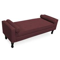 Recamier Baú Namoradeira 90cm Felix Suede Bordô - Montanaris Decor