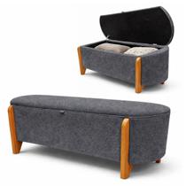 Recamier Baú Organizador Bouclé Retro Sapateira Quarto E Sala Pés Madeira 100cm Luxo Moderno Para Cama Solteiro