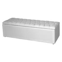 Recamier Baú para o Quarto Lívia 160 cm Queen material sintético Branco - Móveis Mafer