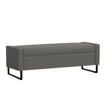 Recamier Bau Paris Base de Metal 1,40m Linho Grafite - Inova Decorações Recamier Bau Paris Base de Metal 1,40m Linho Grafite - Inova Decorações