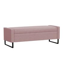 Recamier Bau Paris Base de Metal 1,40m Suede Rose - Inova Decorações Recamier Bau Paris Base de Metal 1,40m Suede Rose - Inova Decorações