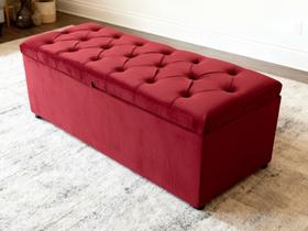 Recamier Bau Paris Queen Size 1,58M Veludo Vermelho