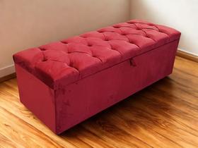 Recamier Bau Paris Queen Size 1,58M Veludo Vermelho Recamier Bau Paris Queen Size 1,58M Veludo Vermelho