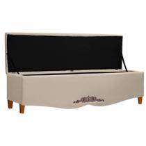 Recamier Baú Provençal 160cm para Cama Queen Linho - SOFA STORE
