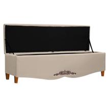 Recamier Baú Provençal 195cm para Cama King Linho