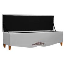 Recamier Baú Provençal 195cm para Cama King Linho - SOFA STORE