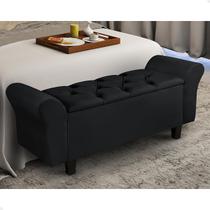 Recamier Baú Puff Calçadeira 90 cm Solteiro Organizador para Cama Box Quarto Decoração