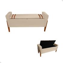 Recamier Baú Puff Calçadeira 90 cm Solteiro Organizador para Cama Box Quarto Decoração
