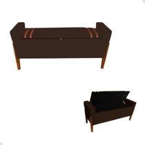 Recamier Baú Puff Calçadeira 90 cm Solteiro Organizador para Cama Box Quarto Decoração Recamier Baú Puff Calçadeira 90 cm Solteiro Organizador para Cama Box Quarto Decoração