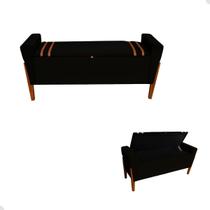 Recamier Baú Puff Calçadeira 90 cm Solteiro Organizador para Cama Box Quarto Decoração