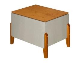 Recamier Baú Puff Ne Retro Pés Madeira Decorativo Moderno Closet Tampo Em Madeira Para Sala E Quarto Sapateira