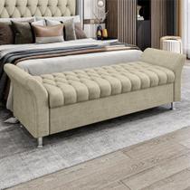 Recamier Baú Queen Roma em Veludo